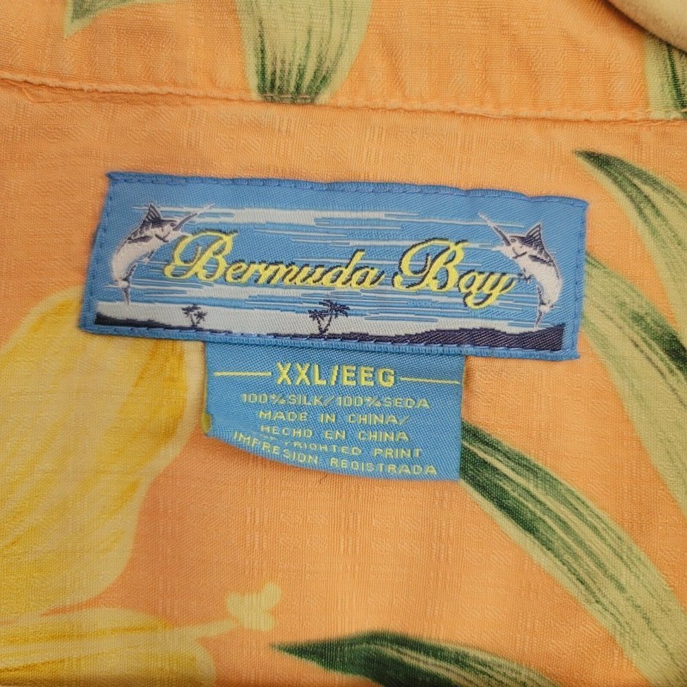 Bermuda Bay Shirt XXL Silk Hawaiian Button Up - Picture 4 of 4